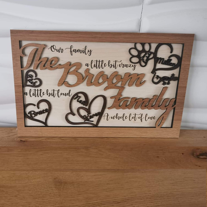 Wooden Layered 'Family' Sign