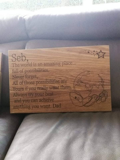 Solid Wood Personalised Plaque