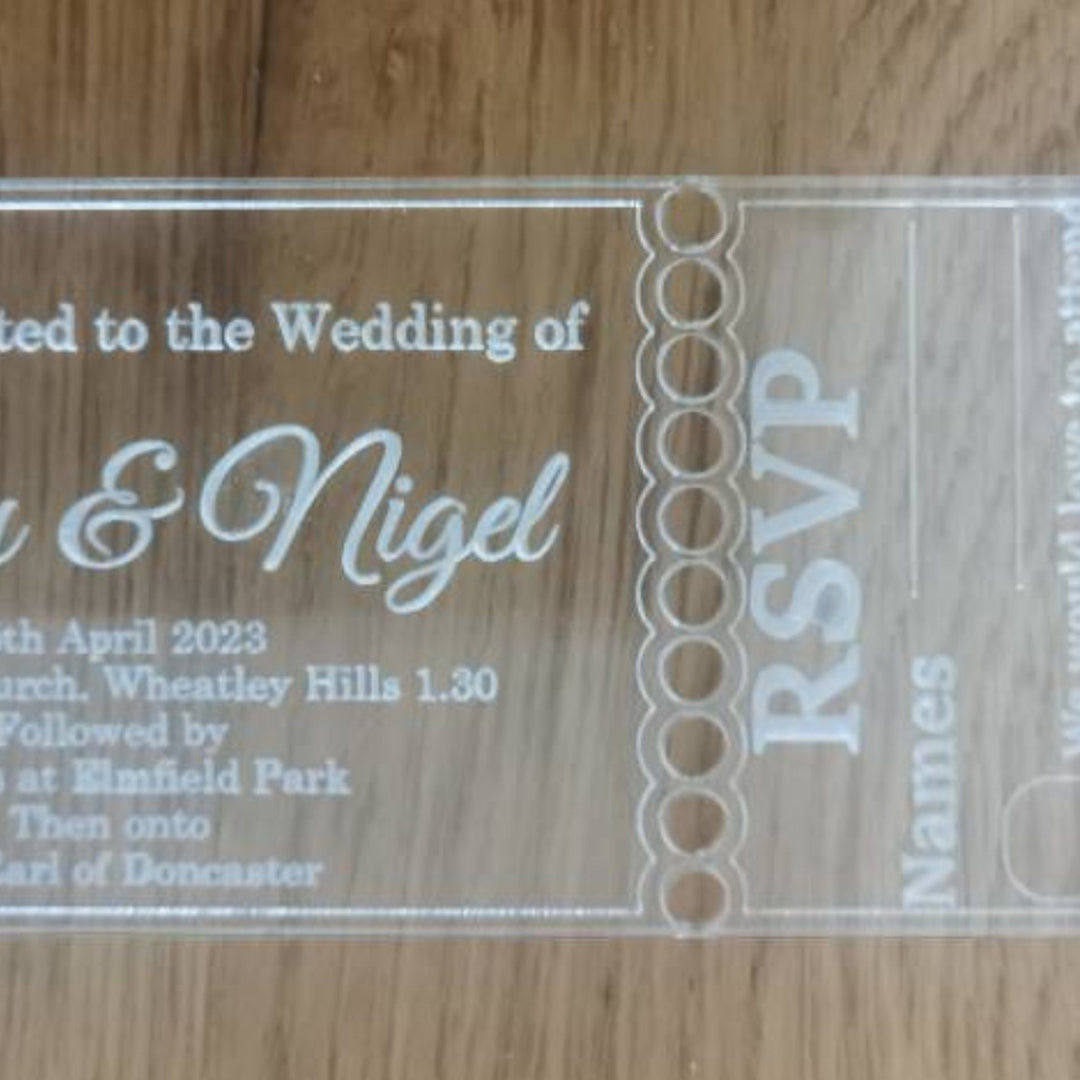 Invitations Ticket Style - Set of 10