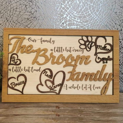 Wooden Layered 'Family' Sign