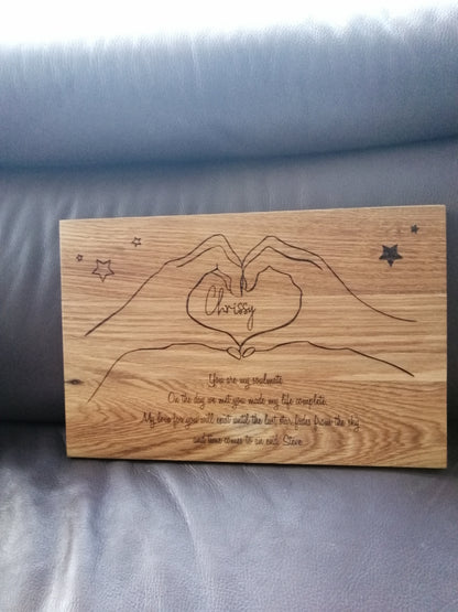 Solid Wood Personalised Plaque