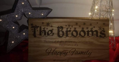 Christmas Family Name Solid Wooden Plaque