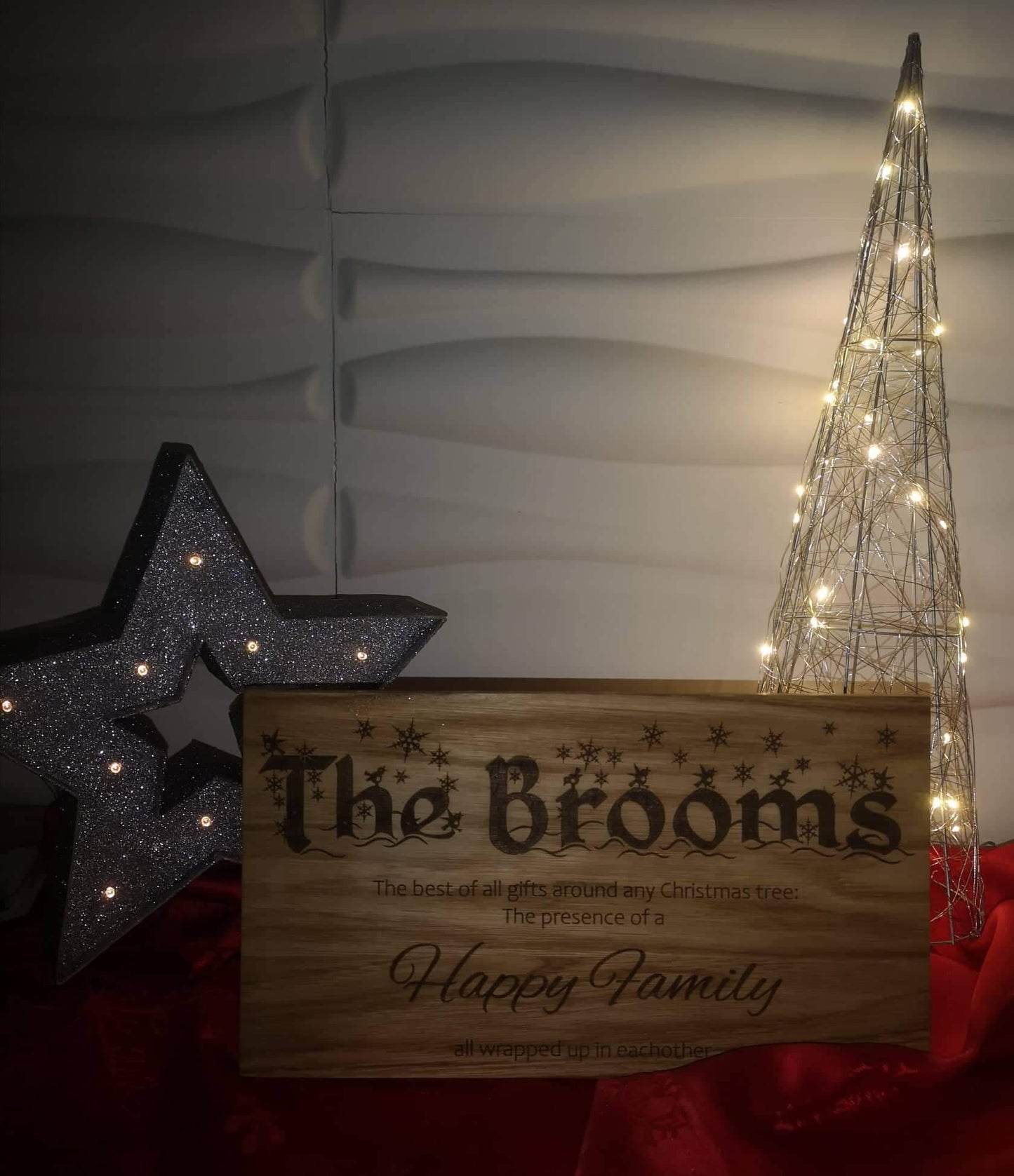 Christmas Family Name Solid Wooden Plaque