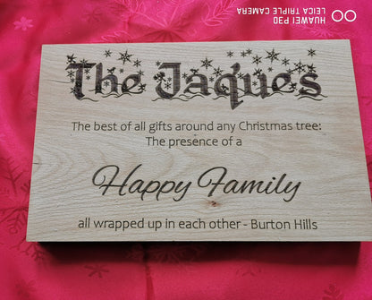 Christmas Family Name Solid Wooden Plaque