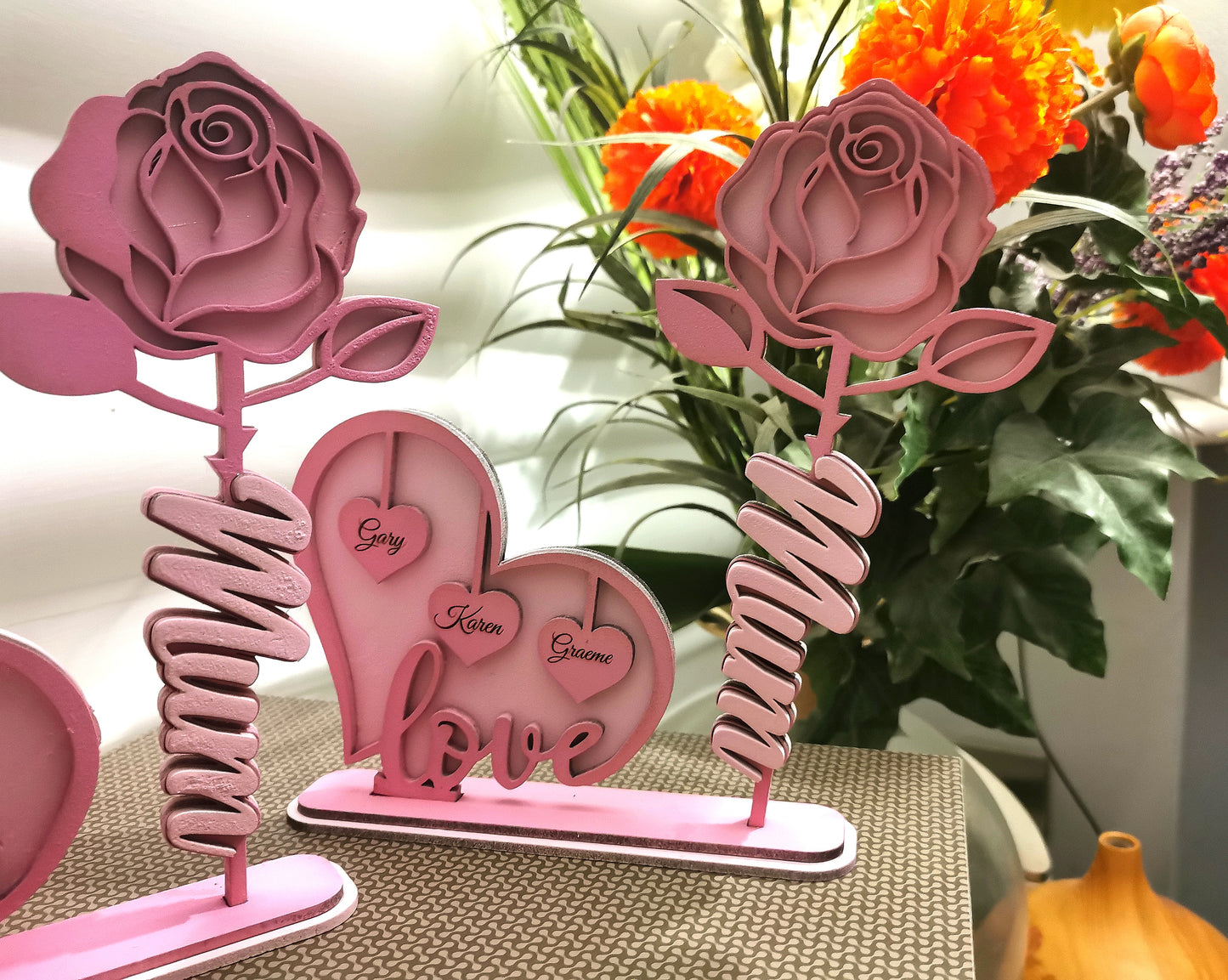 Heart & Flower with Stand