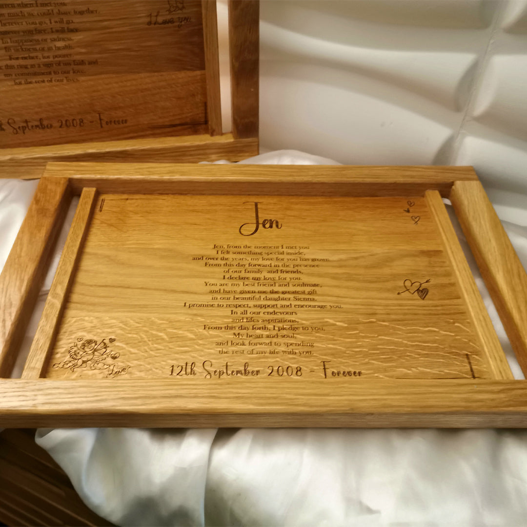 Solid Wood Personalised Trays