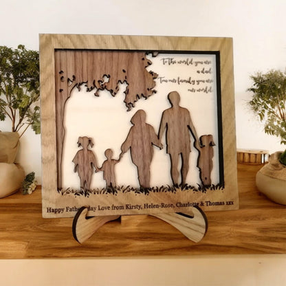 Wooden Layered Silhouette Gift