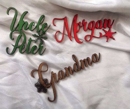 Laser Cut Names Place Settings - Sets of 4