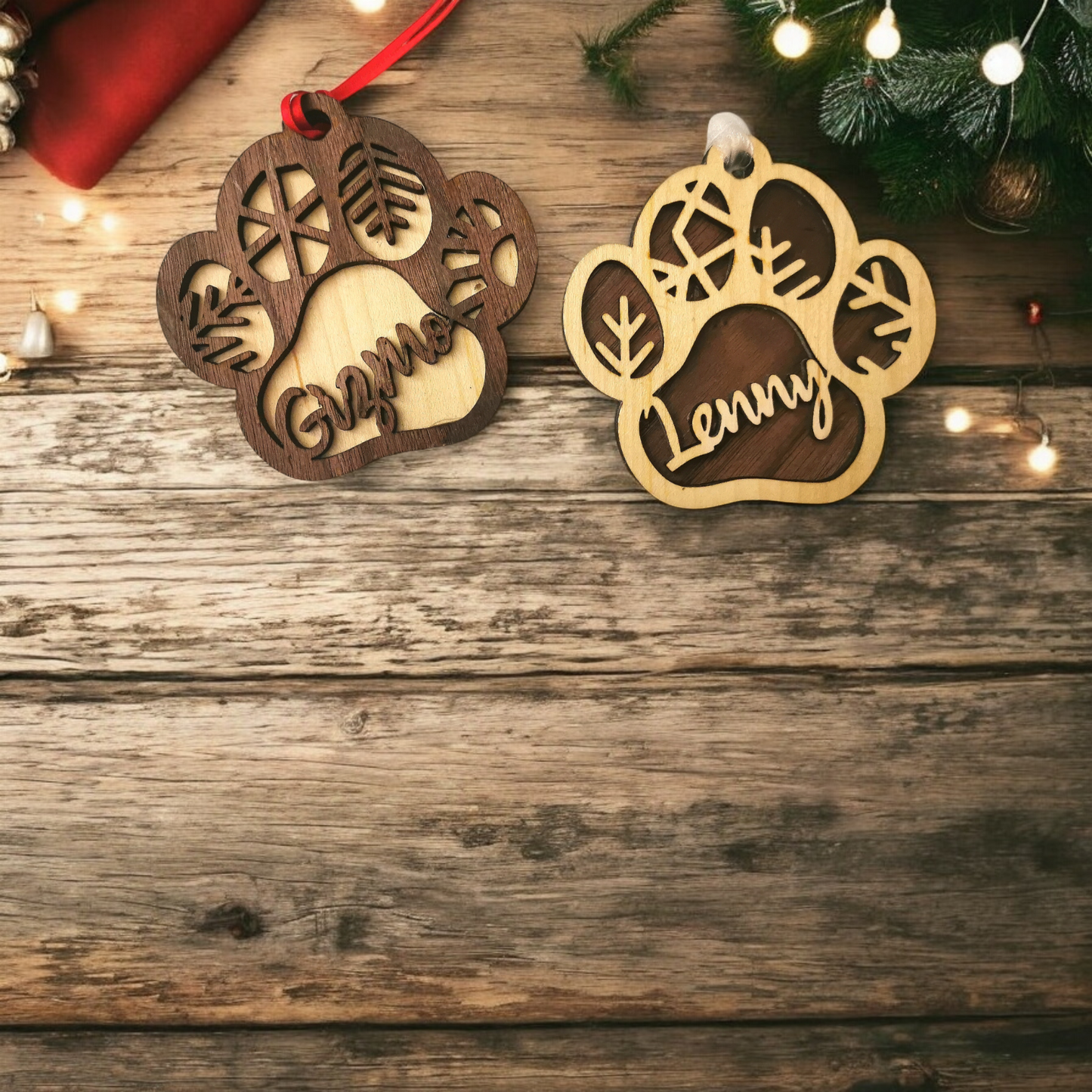 Cat/Dog Paw Xmas Tree Decorations