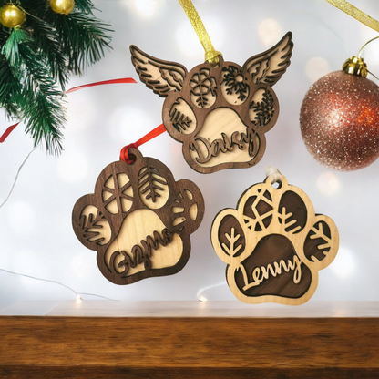 Cat/Dog Paw Xmas Tree Decorations