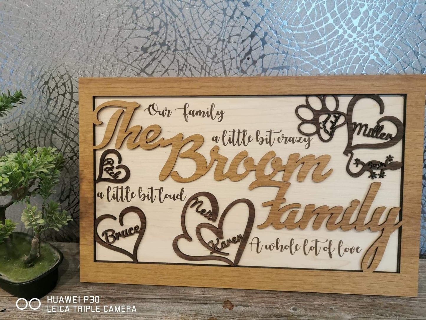 Wooden Layered 'Family' Sign