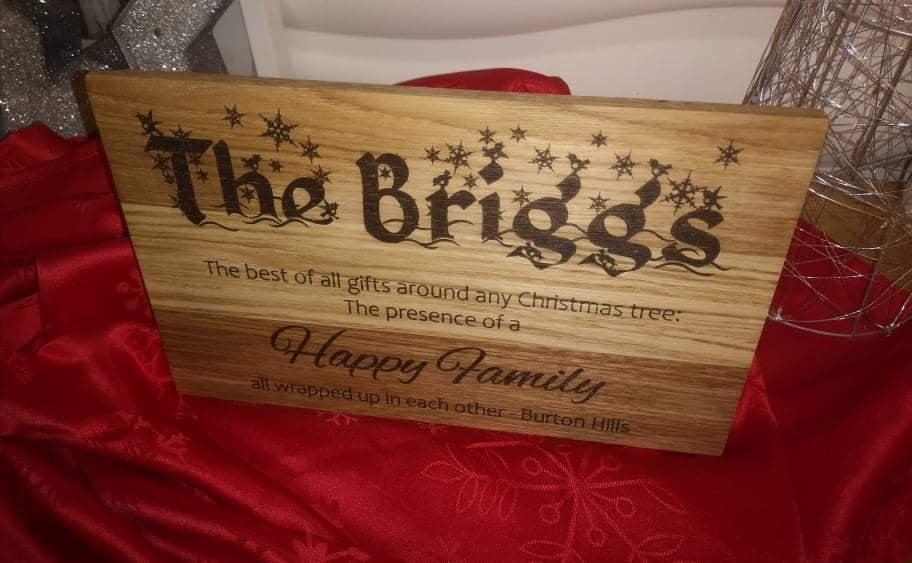 Christmas Family Name Solid Wooden Plaque